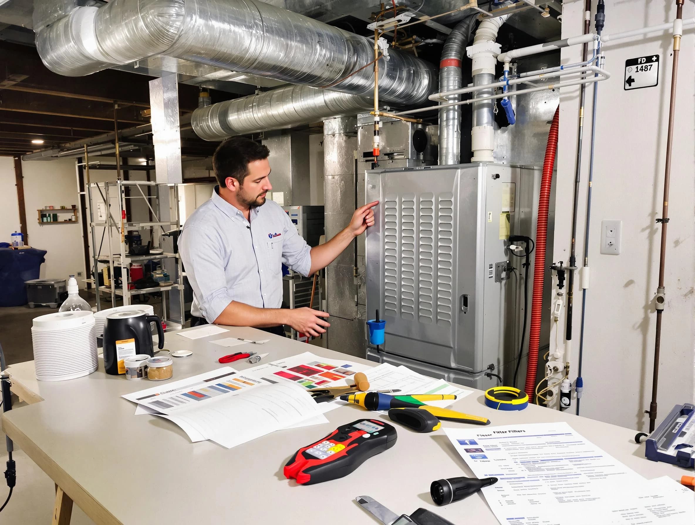 Centerville Air Duct Cleaning inspector conducting detailed filter system evaluation using professional diagnostic tools in Centerville