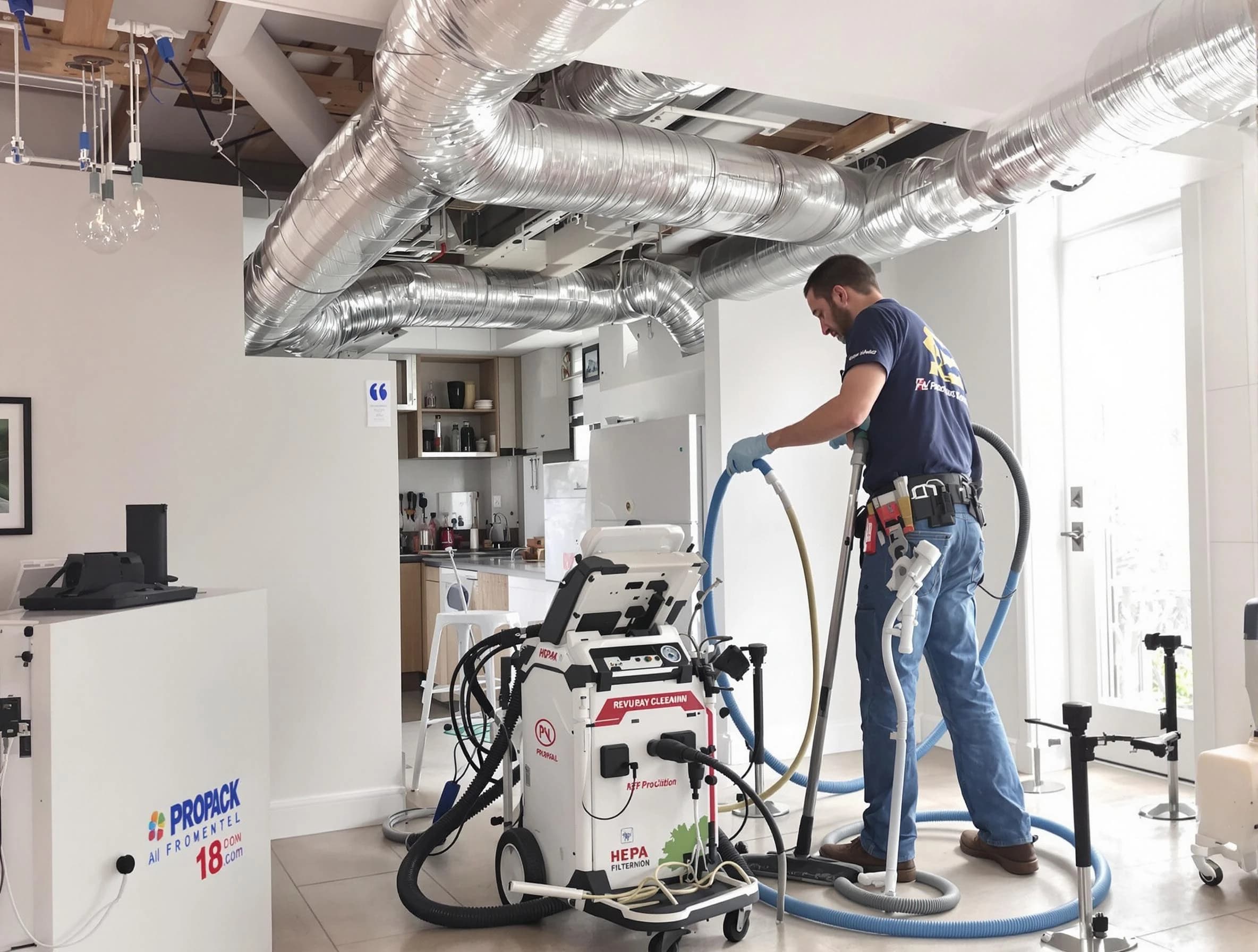 Centerville Air Duct Cleaning technician performing advanced pure duct cleaning with specialized equipment in Centerville